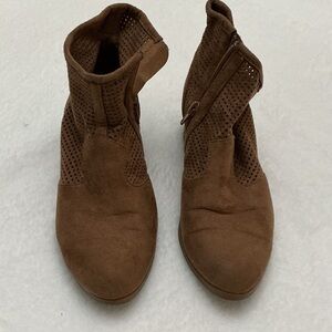 Cityclassified Brown Perforated Ankle Booties